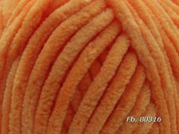 Preview: Himalaya Dolphin Baby 80316 Orange – Detail der Chenille-Struktur