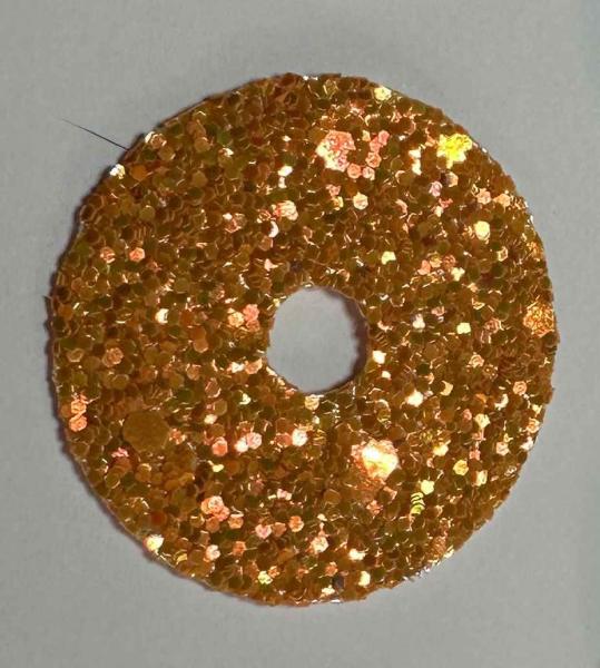 Schielende Augen - Glitzer - orange